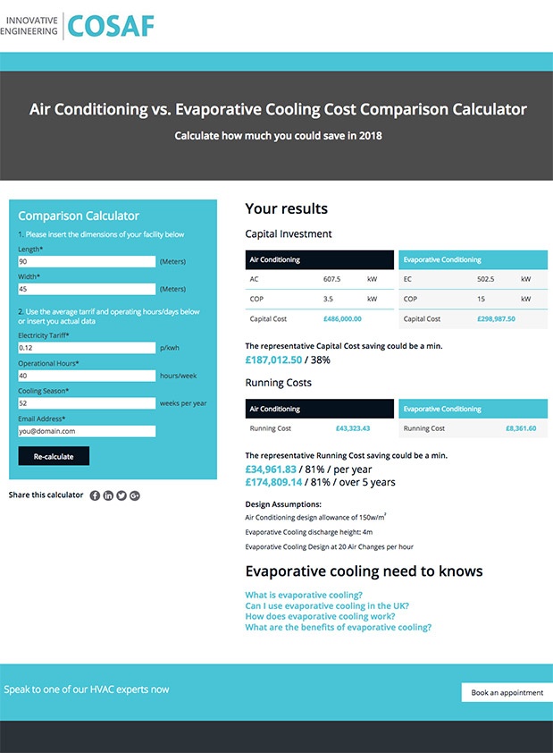 Evaporative Cooling Calculator